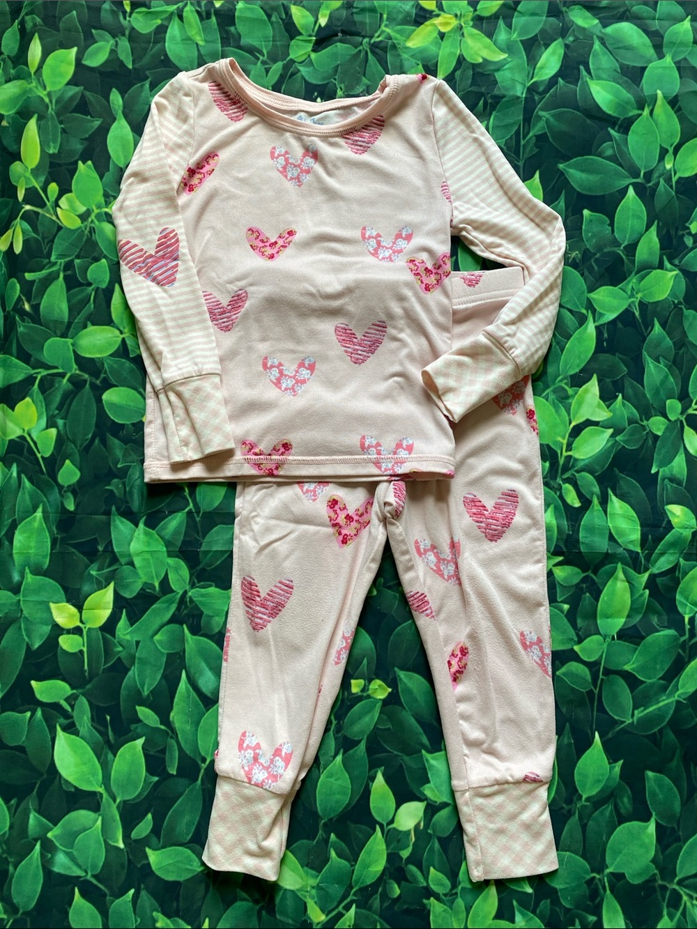 Matilda Jane Girls Pink Heart Print Long Sleeve Pajama Set 2